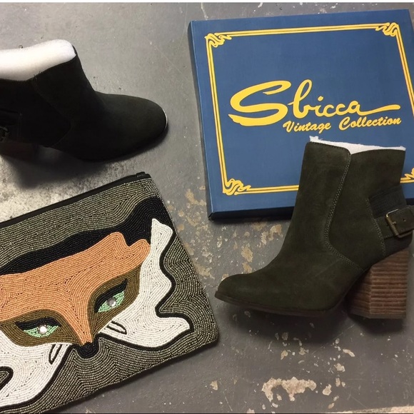 Sbicca Suede Forest green Booties various sizes LAST FINAL PRICE SALE - Picture 3 of 7